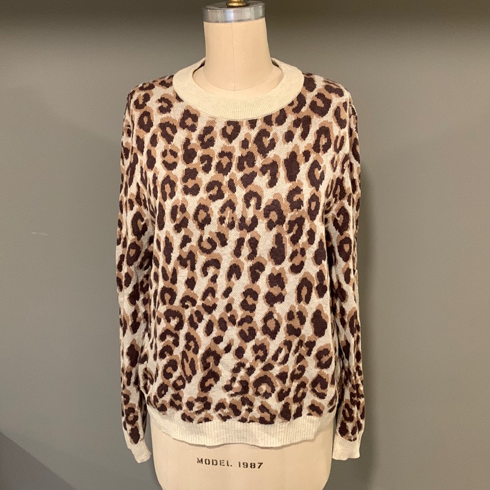 A New Day Women’s Leopard Print Crew Neck Sweater.